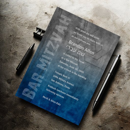 バー(ユダヤ教の)バル・ミツバースターオブデイヴィッドブルーグランジ 招待状