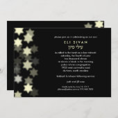 バー(ユダヤ教の)バル・ミツバースポットライトのダビデの星 招待状 (正面/裏面)