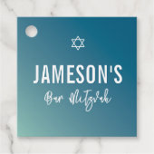 バー(ユダヤ教の)バル・ミツバースモダンター青ミント勾配 フェイバータグ (正面)