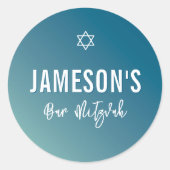 バー（ユダヤ教の）バル・ミツバースモダンター青ミント勾配 ラウンドシール (正面)