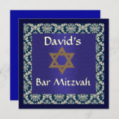 バー（ユダヤ教の）バル・ミツバーダマスク招待状 招待状 (正面/裏面)