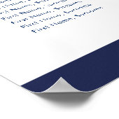 バー（ユダヤ教の）バル・ミツバーテーブルプラン12テーブモダンルnavy ポスター (角)