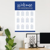 バー(ユダヤ教の)バル・ミツバーテーブルプラン12表王室の青金ゴールド ポスター (ホームオフィス)