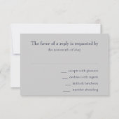 バー（ユダヤ教の）バル・ミツバーネイビーとダビデストライプッドのシルバーの星 出欠カード (裏面)