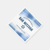 バー（ユダヤ教の）バル・ミツバーネイビータイポグラフィブルーフォイルはっきりしたモダン スタンダードカクテルナプキン (角)