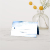 バー(ユダヤ教の)バル・ミツバーネイビータイポグラフィブルーフォイルはっきりしたモダン プレイスカード (正面)