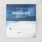 バー(ユダヤ教の)バル・ミツバーネイビータイポグラフィブルーフォイルはっきりしたモダン プレイスカード (外部開封)