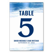 バー(ユダヤ教の)バル・ミツバーネイビータイポグラフィブルーフォイルモダンはっきりした テーブルナンバー (裏面)