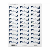 バー（ユダヤ教の）バル・ミツバーネイビーブルーアガテシルバー差出人住所 ラベル (フルシート)