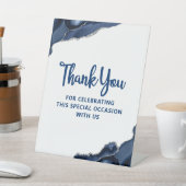 バー(ユダヤ教の)バル・ミツバーネイビーブルーアゲートシンプル脚本モダン 台座サイン (インサイチュ)