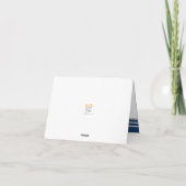 バー(ユダヤ教の)バル・ミツバーネイビーブルーシルバータルライトスクリプトモダン サンキューカード (裏面)