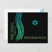バー(ユダヤ教の)バル・ミツバーネオングリーン情報カード エンクロージャーカード (正面/裏面)