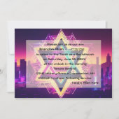 バー（ユダヤ教の）バル・ミツバーネオンシティスカイライン 招待状 (正面)