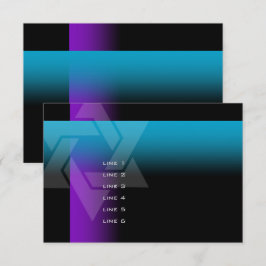 バー（ユダヤ教の）バル・ミツバーパープルとターコイズオン任意の色 カード