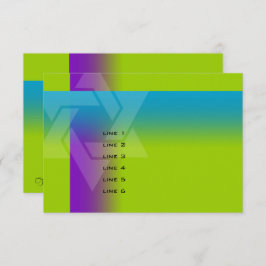 バー（ユダヤ教の）バル・ミツバーパープルとターコイズオン任意の色 カード