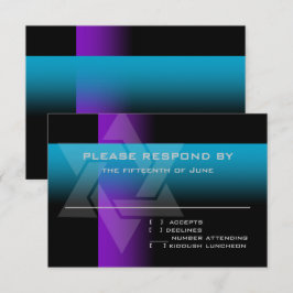 バー（ユダヤ教の）バル・ミツバーパープルとターコイズオン任意の色 出欠カード