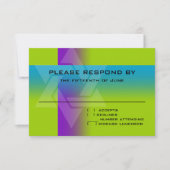 バー（ユダヤ教の）バル・ミツバーパープルとターコイズオン任意の色 出欠カード (正面)