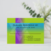 バー（ユダヤ教の）バル・ミツバーパープルとターコイズオン任意の色 出欠カード (スタンド正面)