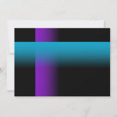 バー(ユダヤ教の)バル・ミツバーパープルとターコイズオン任意の色 招待状 (裏面)