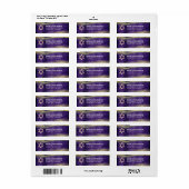 バー(ユダヤ教の)バル・ミツバーパープルはっきりしたゴールドフォイル差出人住所 ラベル (フルシート)