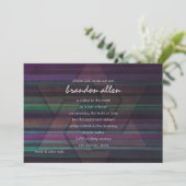 バー（ユダヤ教の）バル・ミツバーパープルトーンストライプズ 招待状 (スタンド正面)