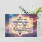 バー(ユダヤ教の)バル・ミツバーパープルブルーエテリアール宇宙 招待状 (スタンド正面)