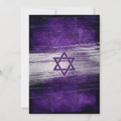 バー（ユダヤ教の）バル・ミツバーパープル銀はっきりした箔モダン型 招待状 (裏面)