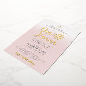 バー（ユダヤ教の）バル・ミツバーピ淡い色のンク金ゴールドダニエルハンナ 箔招待状 (回転した状態)