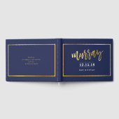 バー(ユダヤ教の)バル・ミツバーフェイク金ゴールドモダンオン海軍のためMURRAY ゲストブック (全面)