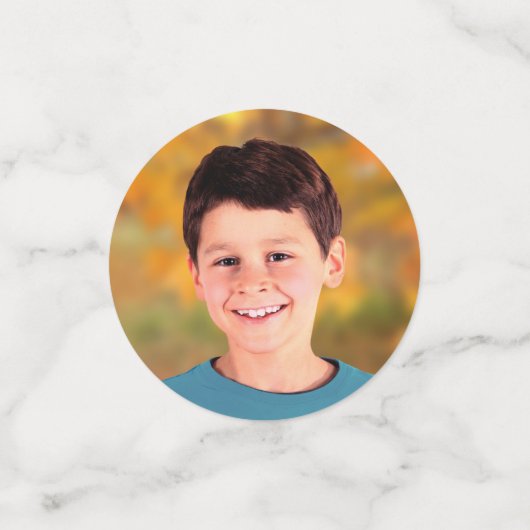 バー（ユダヤ教の）バル・ミツバーフォトはっきりしたチャコールグレー銀箔 コンフェッティ (スモール正面)