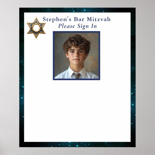 バー(ユダヤ教の)バル・ミツバーフォトサインインボード ポスター (正面)