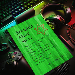 バー（ユダヤ教の）バル・ミツバーブライトグリーンテクノストリークス 招待状