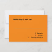 バー（ユダヤ教の）バル・ミツバーブラックとデヴィッドRSVPオレンジスター 出欠カード (裏面)