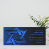 バー(ユダヤ教の)バル・ミツバーブラックアンドブルースターオブデイビッド 招待状 (スタンド正面)