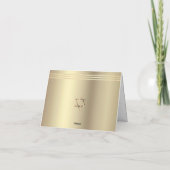 バー(ユダヤ教の)バル・ミツバーブラックゴールドフォイルスクリプトタリットモダン サンキューカード (裏面)