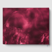 バー(ユダヤ教の)バル・ミツバーブルゴーニュ大理石金ゴールドスクロール写真シック ゲストブック (裏面)