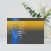 バー(ユダヤ教の)バル・ミツバーブルーとイエローオン任意の色 カード (スタンド正面)