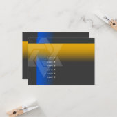 バー（ユダヤ教の）バル・ミツバーブルーとイエローオン任意の色 カード (正面/裏面インサイチュ)