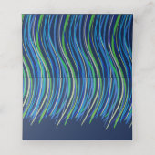 バー（ユダヤ教の）バル・ミツバーブルーアンドグリーン祈りの言葉シャウル招待状 プレイスカード (内部開封)