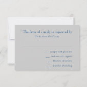 バー（ユダヤ教の）バル・ミツバーブルーアンドシルバーストライプスターオブデイビッド 出欠カード (裏面)