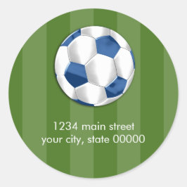 バー（ユダヤ教の）バル・ミツバーブルーアンドホワイトサッカーボール ラウンドシール