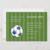 バー(ユダヤ教の)バル・ミツバーブルーアンドホワイトサッカーボール 招待状 (正面)