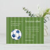 バー(ユダヤ教の)バル・ミツバーブルーアンドホワイトサッカーボール 招待状 (スタンド正面)