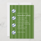 バー（ユダヤ教の）バル・ミツバーブルーアンドホワイトサッカーボール 招待状 (正面)