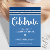 バー（ユダヤ教の）バル・ミツバーブルーシルバータルライトスクはっきりしたリッモダント エンクロージャーカード