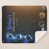 バー（ユダヤ教の）バル・ミツバーブルーフォトブースパーティー背景ブラック シェルパブランケット (正面(横))