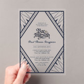 バー（ユダヤ教の）バル・ミツバーブルー金ゴールド澄んラグジュアリーミニマリスト アクリル招待状 (インサイチュ (ポータブル))