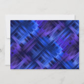 バー（ユダヤ教の）バル・ミツバーブルー&パープル抽象芸術プレイド 招待状 (裏面)