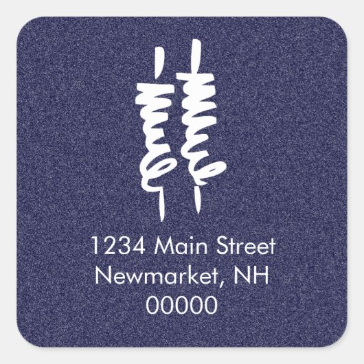 バー（ユダヤ教の）バル・ミツバーホワイトトーラー任意の色でスクロール スクエアシール (正面)