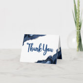 バー(ユダヤ教の)バル・ミツバーミニマルネイビーブルー瑪瑙スクリプ空白のト サンキューカード (正面)